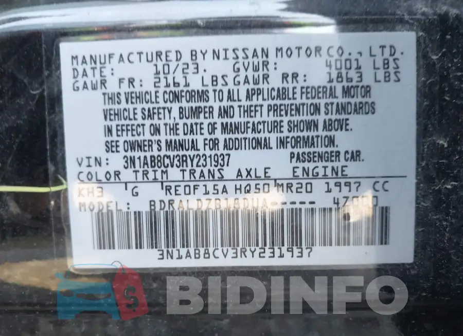 3N1AB8CV3RY231937 Photo# 9
