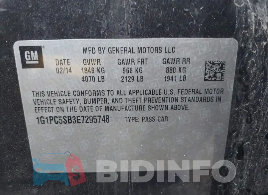 1G1PC5SB3E7295748 Photo# 9