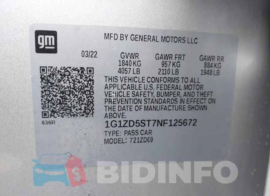 1G1ZD5ST7NF125672 Photo# 9