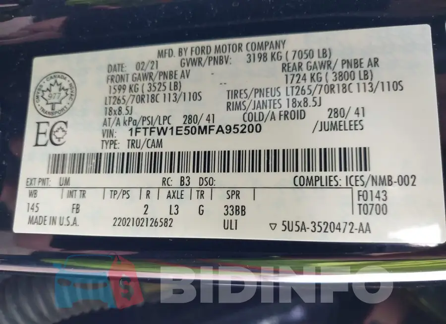 1FTFW1E50MFA95200 Photo# 9