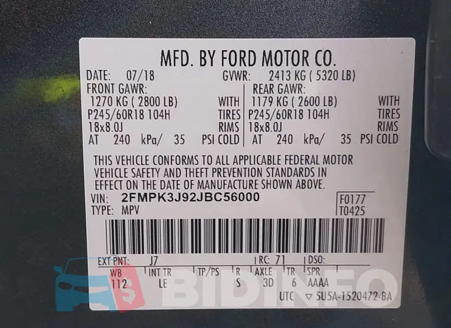 2FMPK3J92JBC56000 Photo# 9