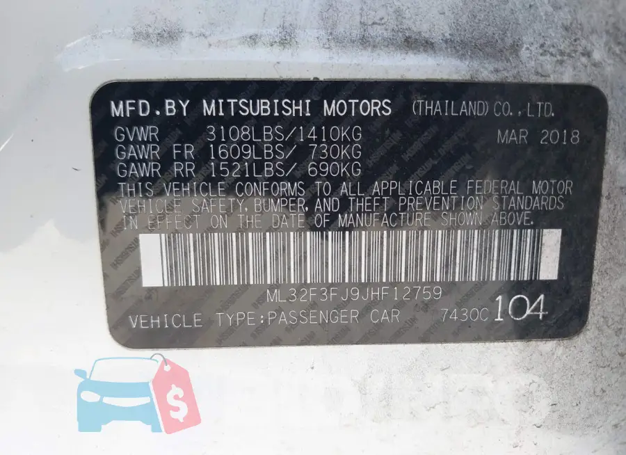 ML32F3FJ9JHF12759 Photo# 9