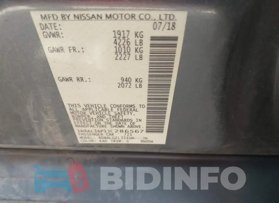 1N4AL3AP1JC286567 Photo# 9
