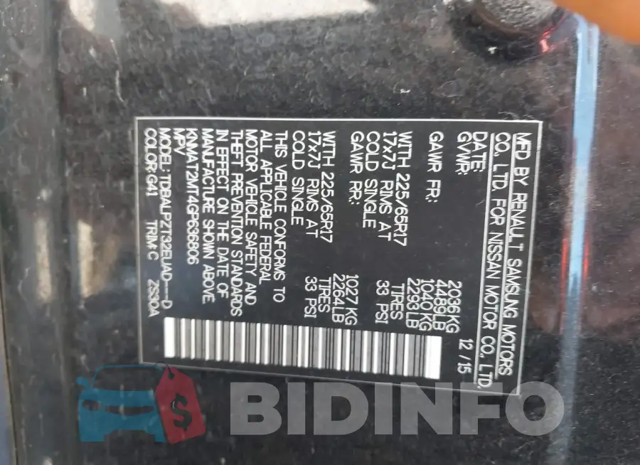 KNMAT2MT4GP636806 Photo# 9