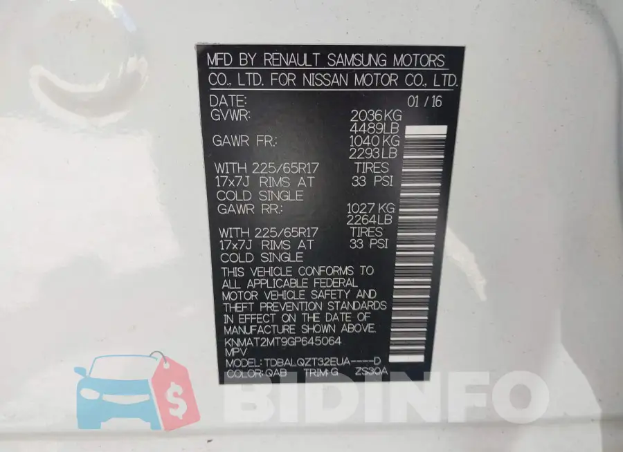 KNMAT2MT9GP645064 Photo# 9