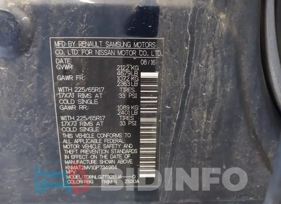 KNMAT2MV1GP734984 Photo# 9