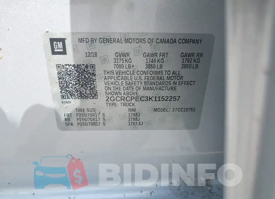 2GCRCPEC3K1152257 Photo# 9