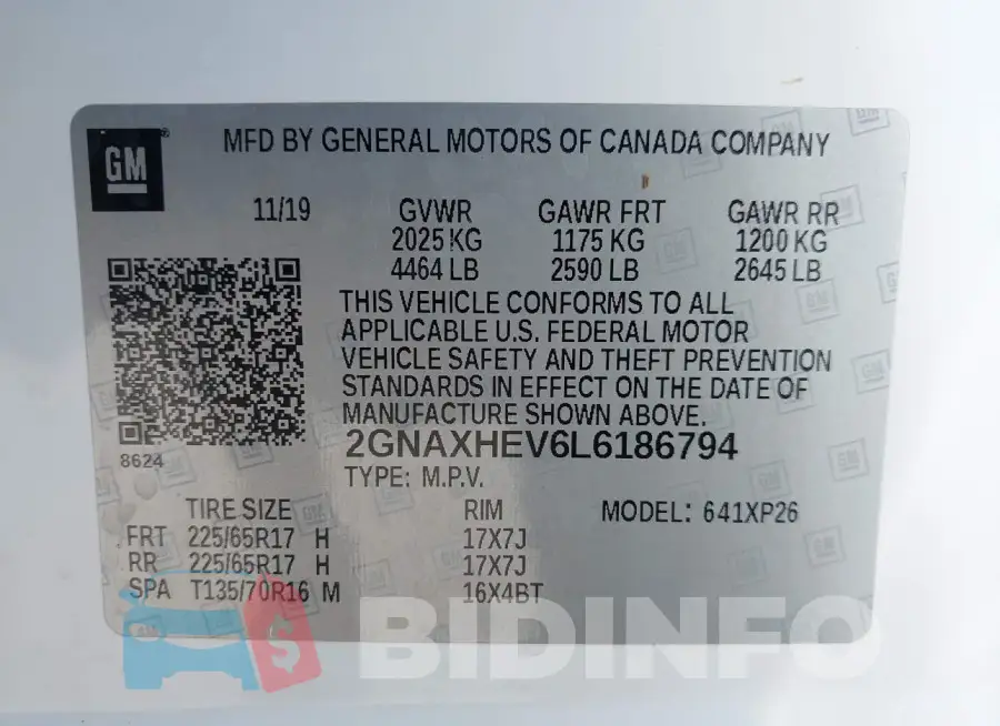 2GNAXHEV6L6186794 Photo# 9