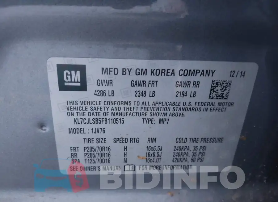 KL7CJLSB5FB110515 Photo# 9