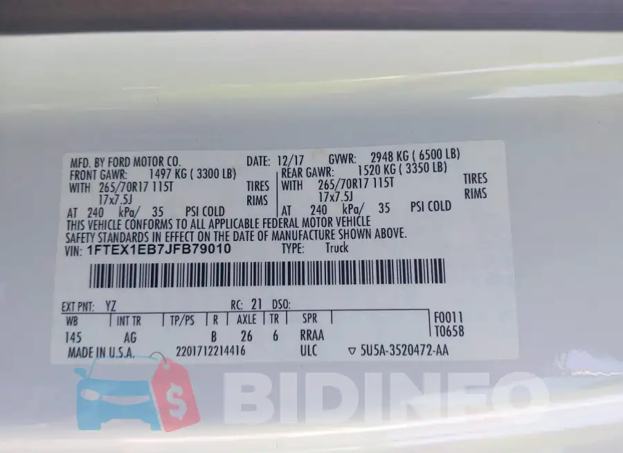 1FTEX1EB7JFB79010 Photo# 6