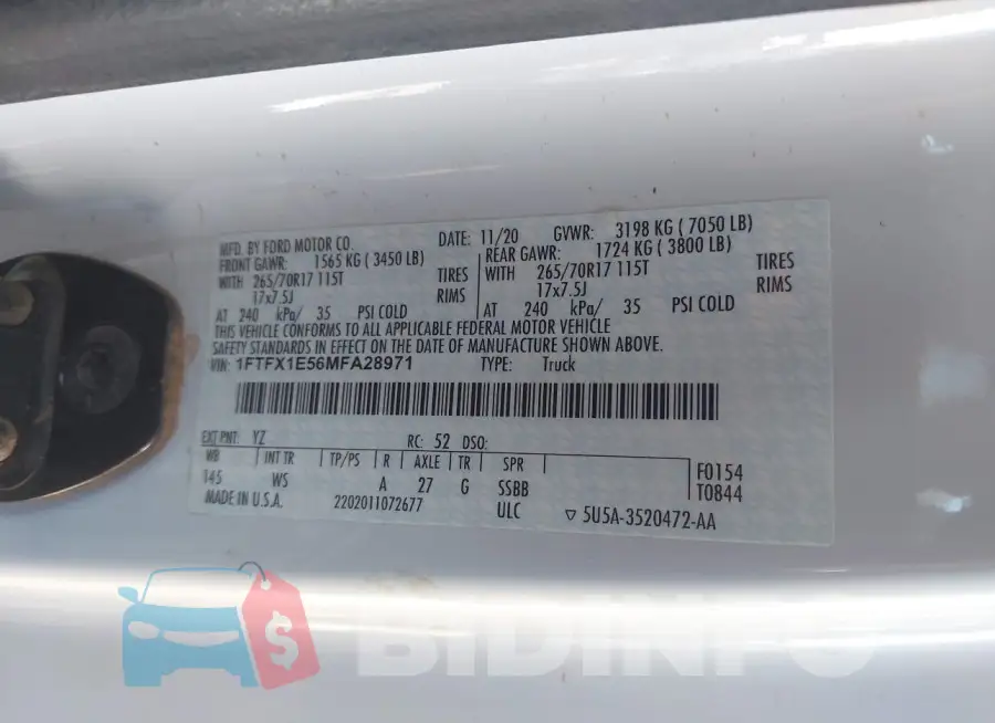 1FTFX1E56MFA28971 Photo# 9