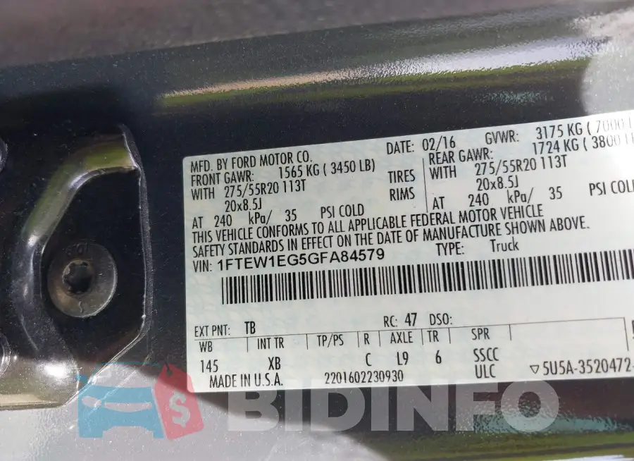 1FTEW1EG5GFA84579 Photo# 9