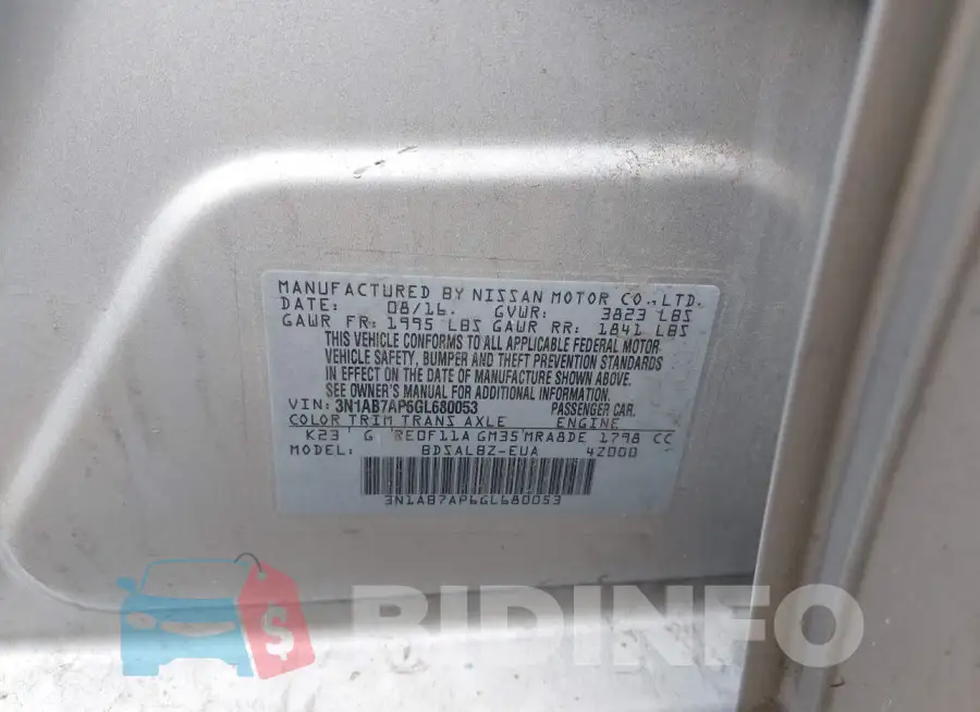 3N1AB7AP6GL680053 Photo# 9