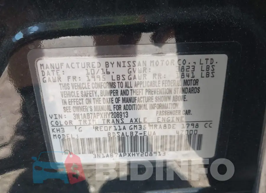 3N1AB7APXHY208913 Photo# 9