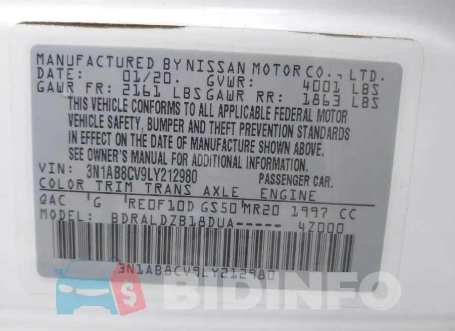 3N1AB8CV9LY212980 Photo# 9
