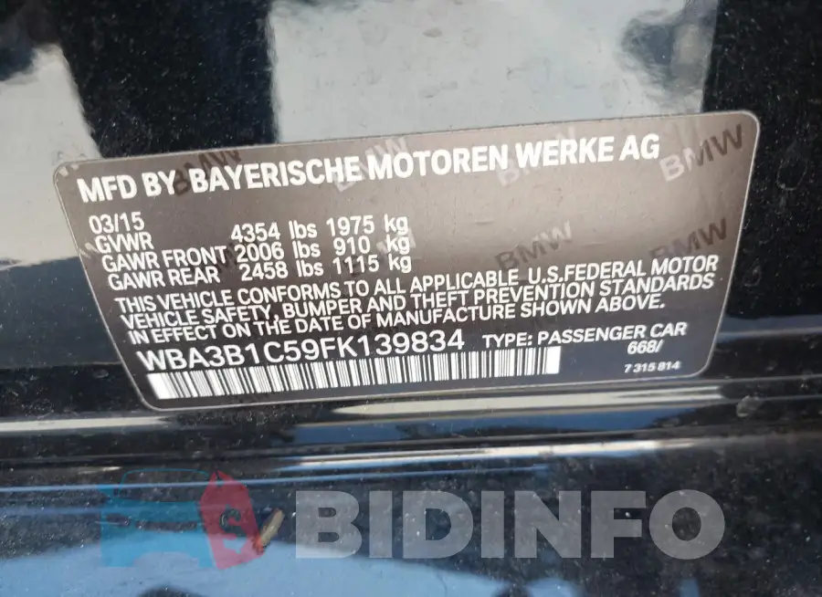 WBA3B1C59FK139834 Photo# 9