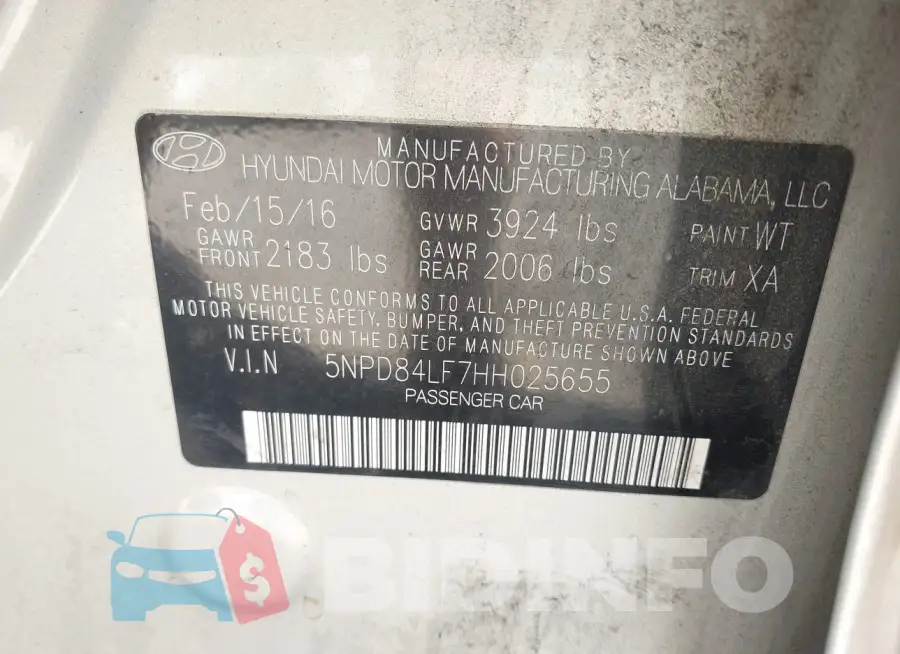 5NPD84LF7HH025655 Photo# 9