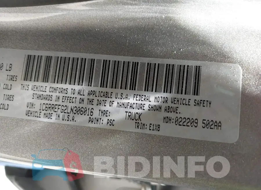 1C6RREFG2LN306016 Photo# 9