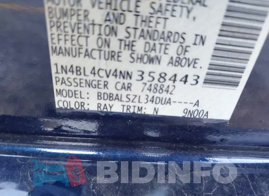 1N4BL4CV4NN358443 Photo# 9