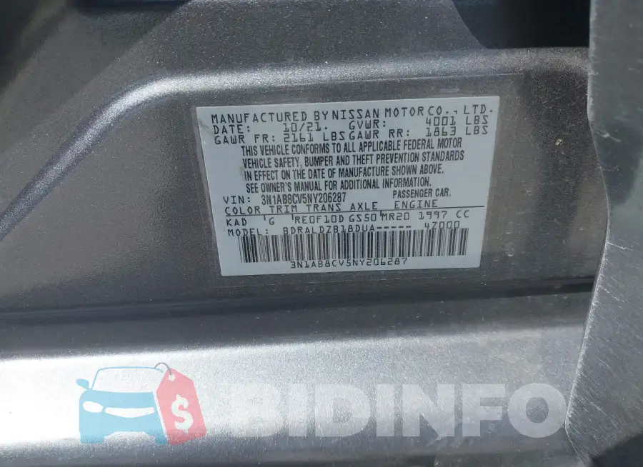 3N1AB8CV5NY206287 Photo# 9