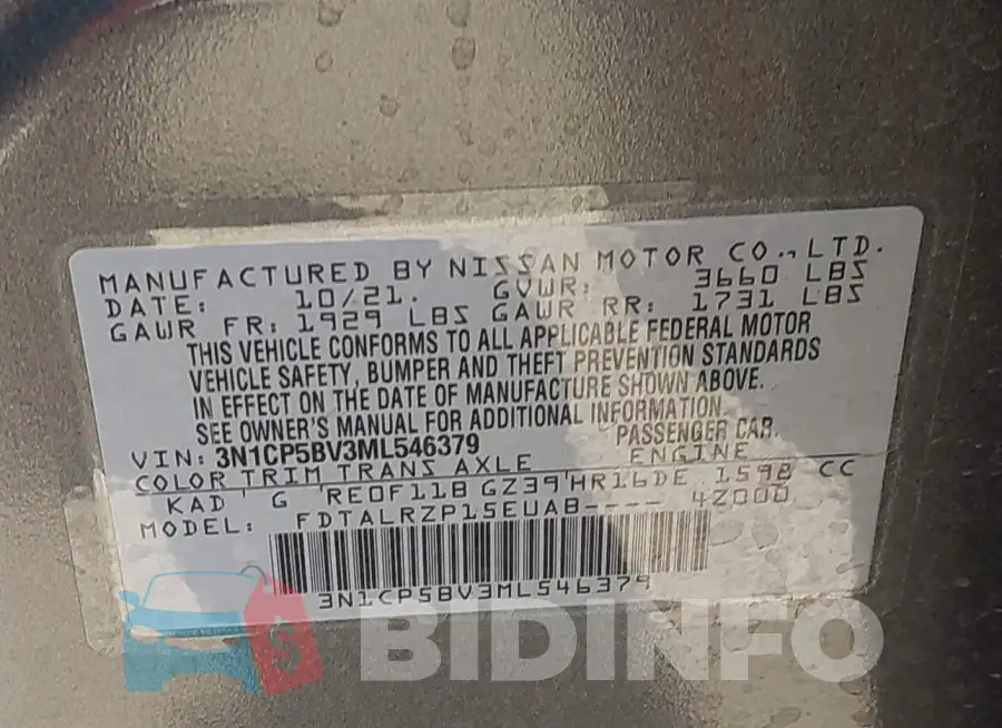 3N1CP5BV3ML546379 Photo# 9