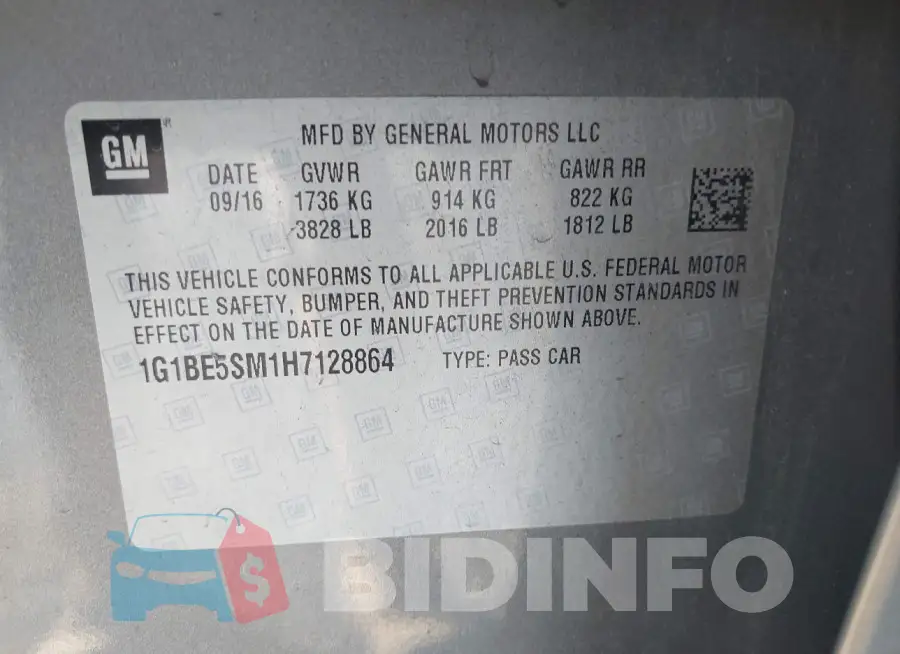 1G1BE5SM1H7128864 Photo# 9