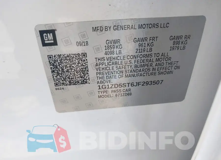 1G1ZD5ST6JF293507 Photo# 9