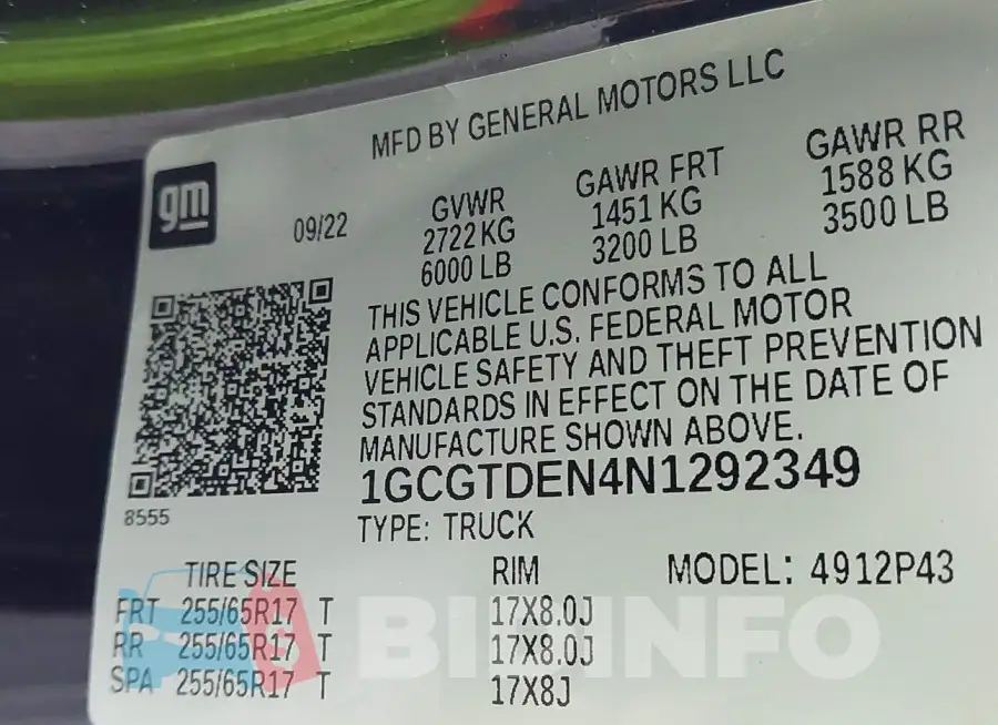 1GCGTDEN4N1292349 Photo# 9