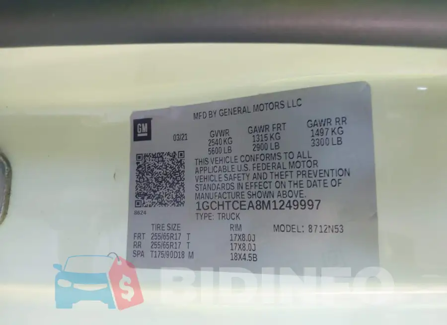 1GCHTCEA8M1249997 Photo# 9