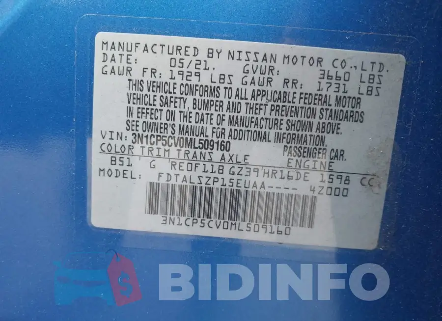 3N1CP5CV0ML509160 Photo# 9