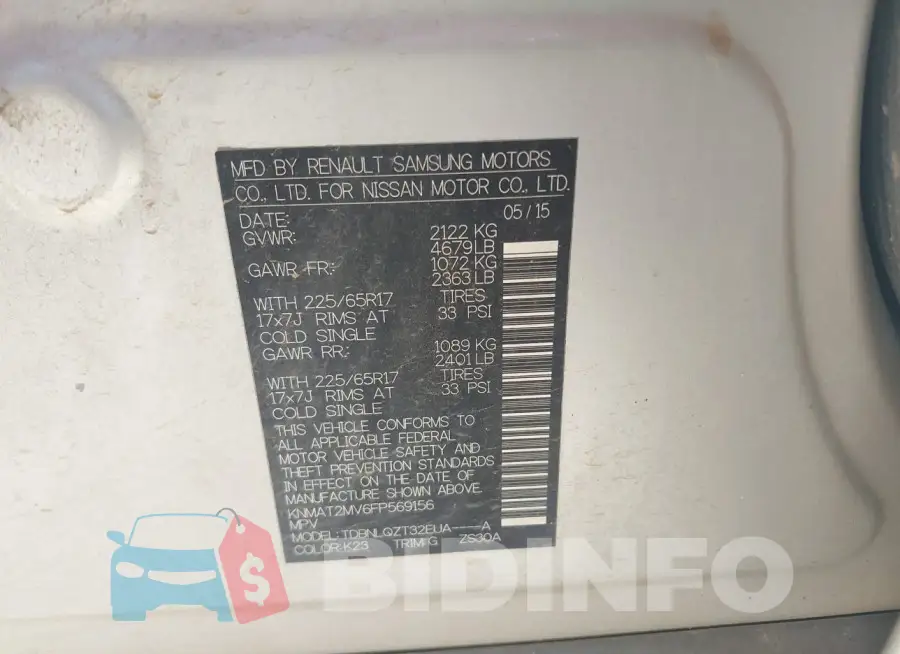 KNMAT2MV6FP569156 Photo# 9