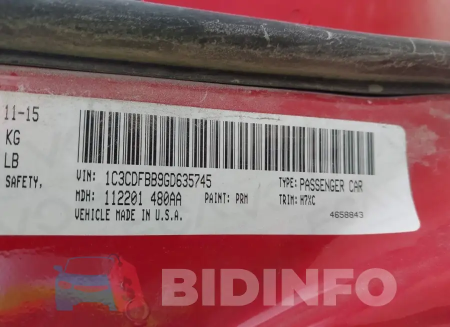 1C3CDFBB9GD635745 Photo# 9