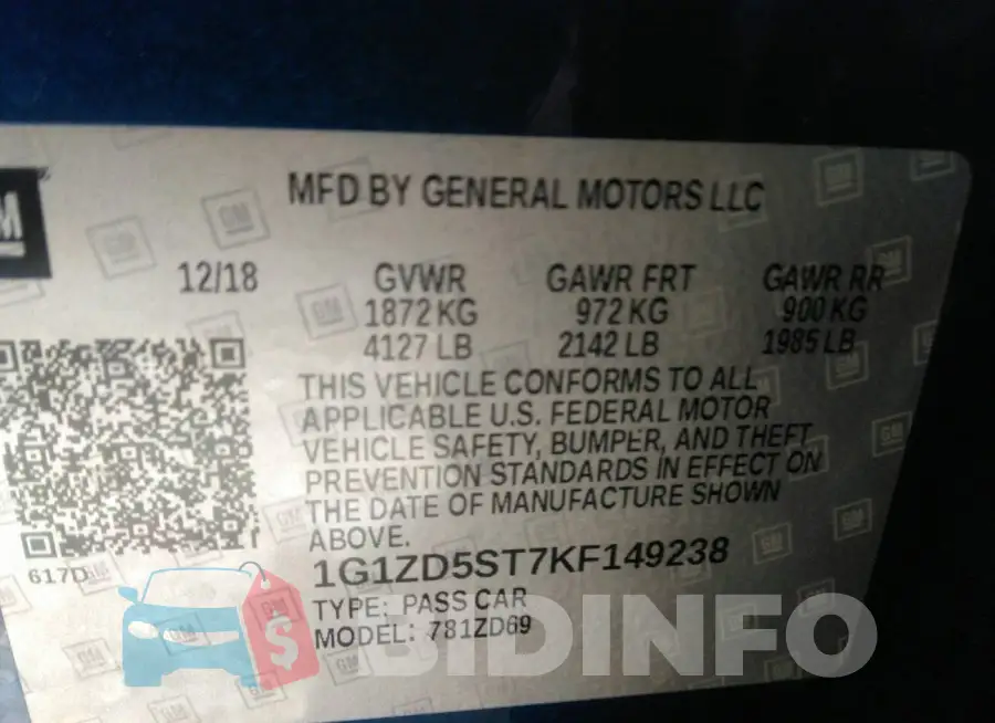 1G1ZD5ST7KF149238 Photo# 9