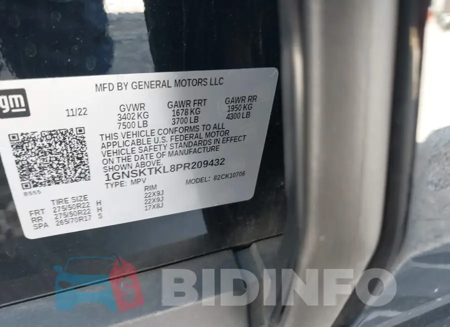1GNSKTKL8PR209432 Photo# 9