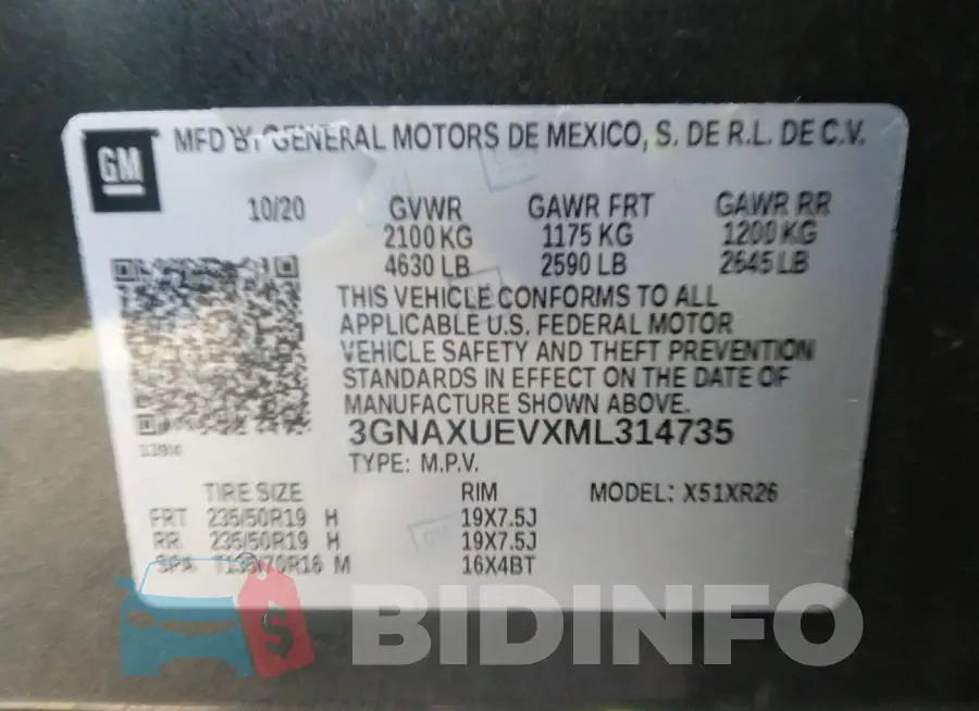 3GNAXUEVXML314735 Photo# 9