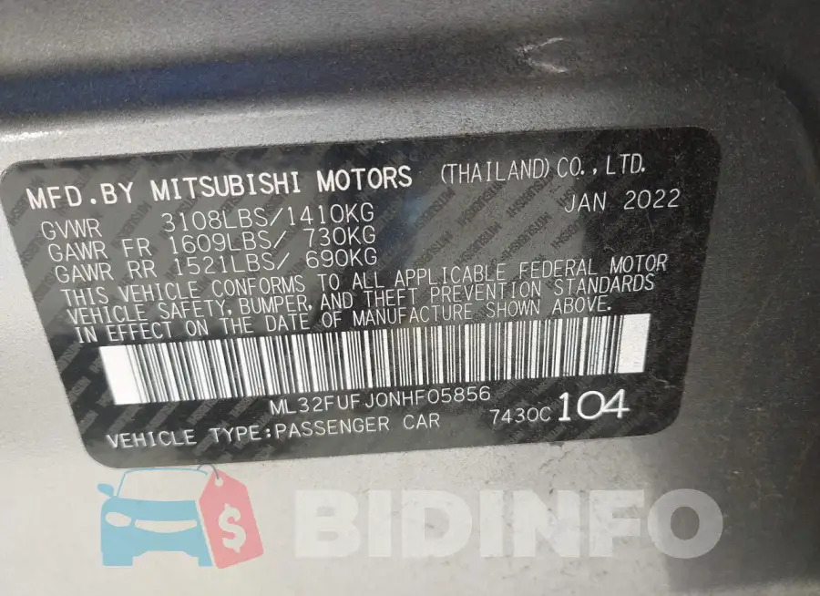 ML32FUFJ0NHF05856 Photo# 9