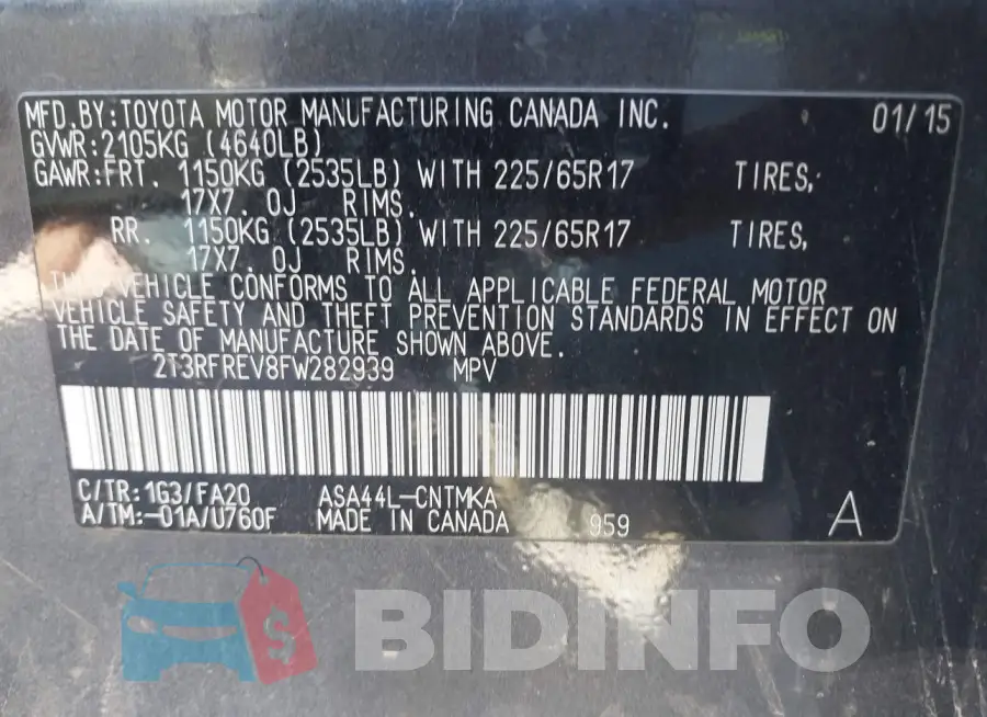 2T3RFREV8FW282939 Photo# 9