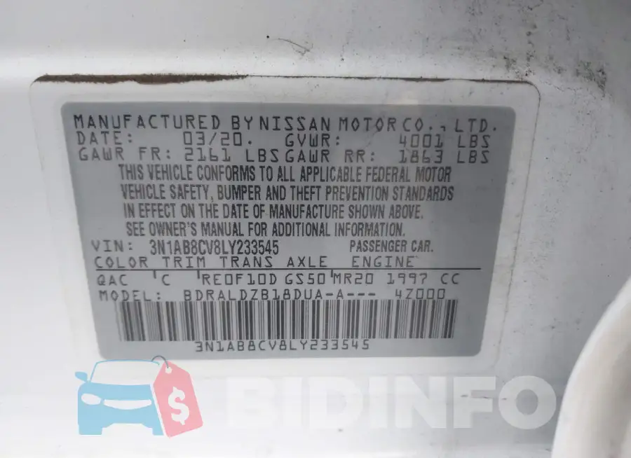 3N1AB8CV8LY233545 Photo# 9