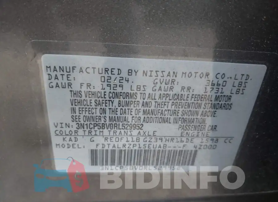 3N1CP5BV0RL529952 Photo# 9