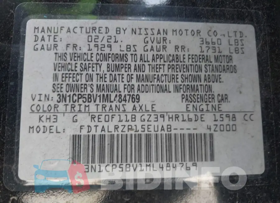 3N1CP5BV1ML484769 Photo# 9