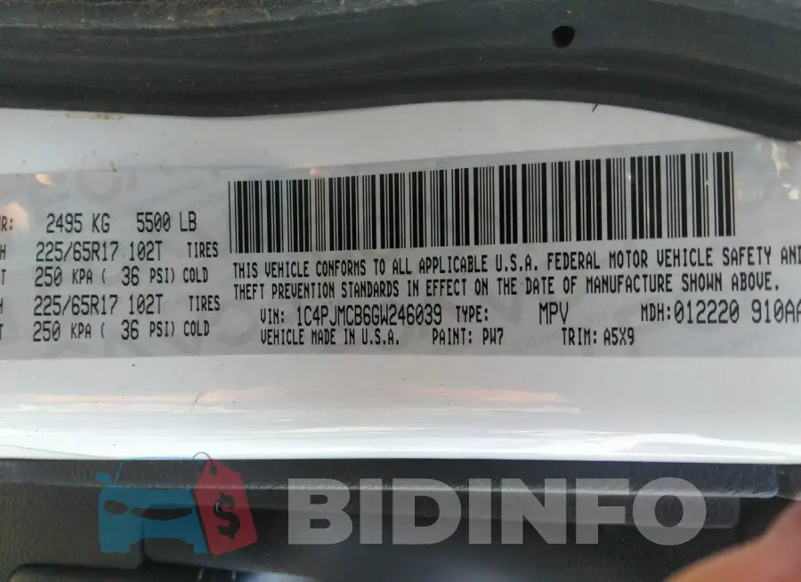 1C4PJMCB6GW246039 Photo# 9