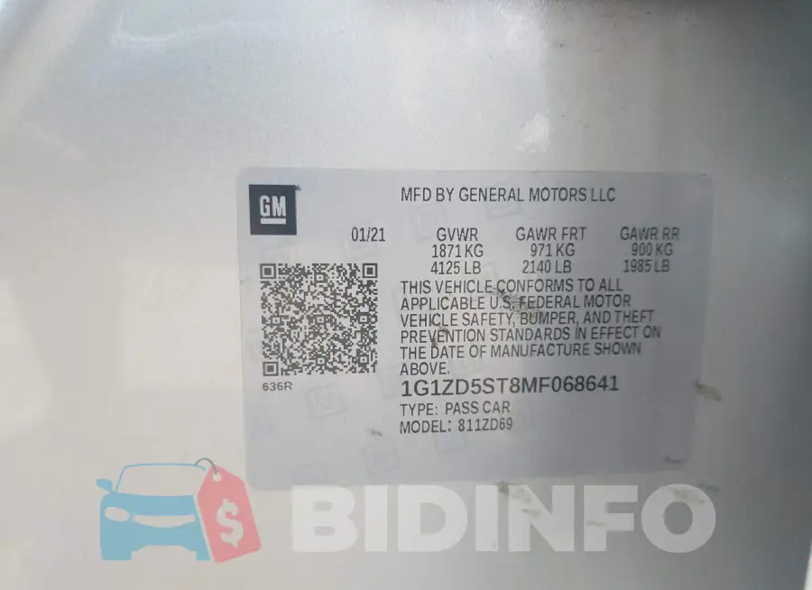 1G1ZD5ST8MF068641 Photo# 9