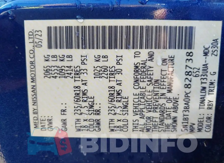 5N1BT3BA0PC828738 Photo# 9