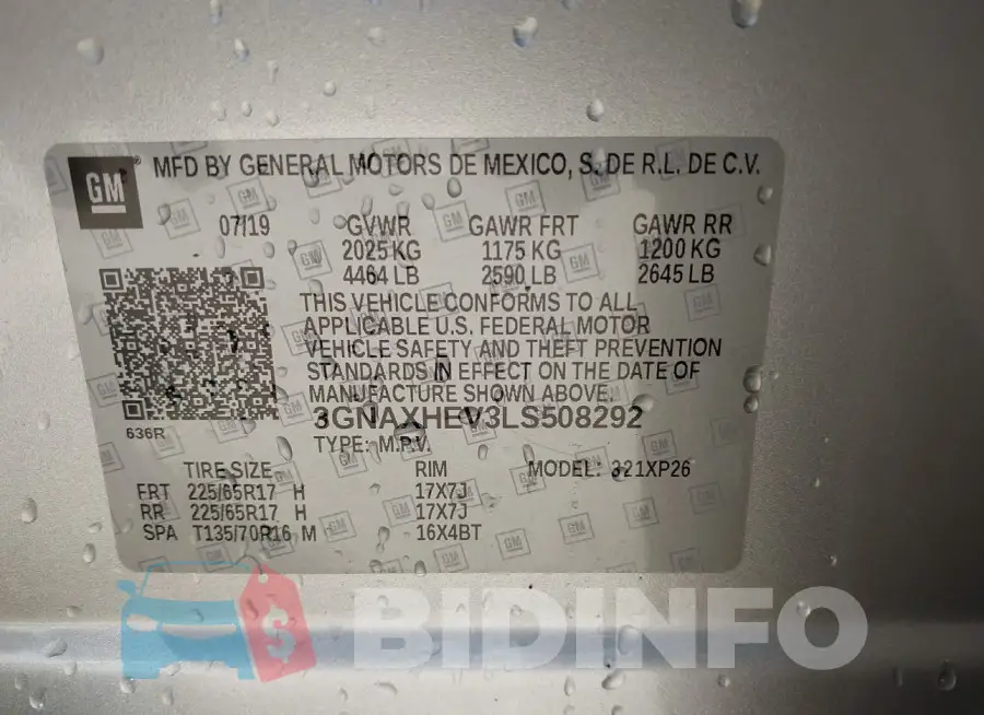 3GNAXHEV3LS508292 Photo# 9