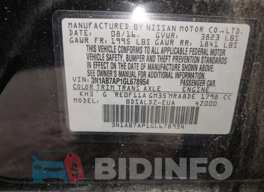 3N1AB7AP1GL678954 Photo# 9