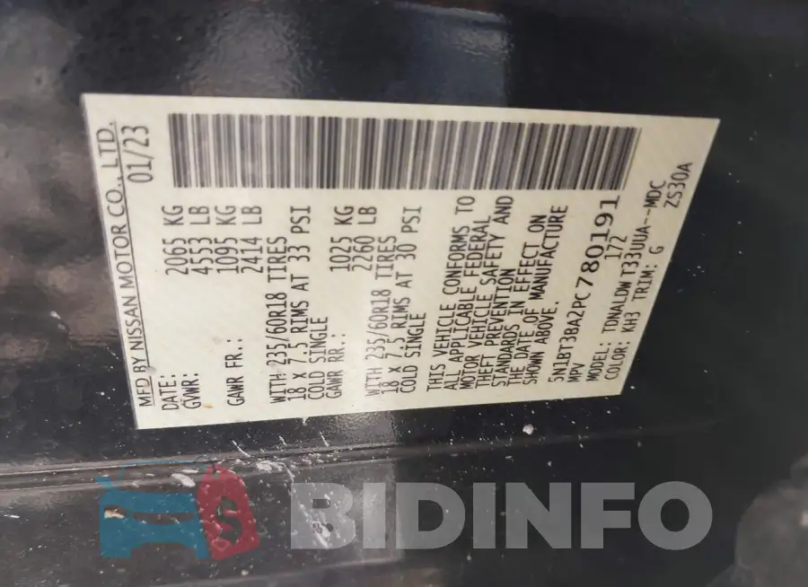 5N1BT3BA2PC780191 Photo# 9