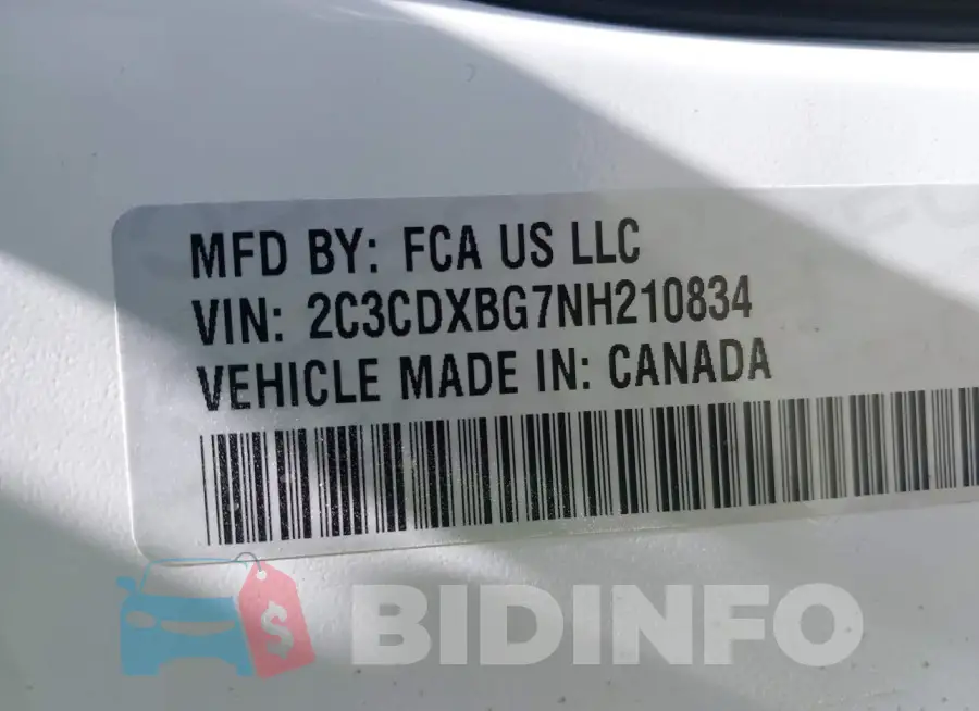 2C3CDXBG7NH210834 Photo# 9