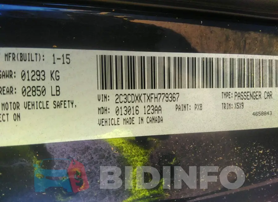 2C3CDXKTXFH779367 Photo# 9