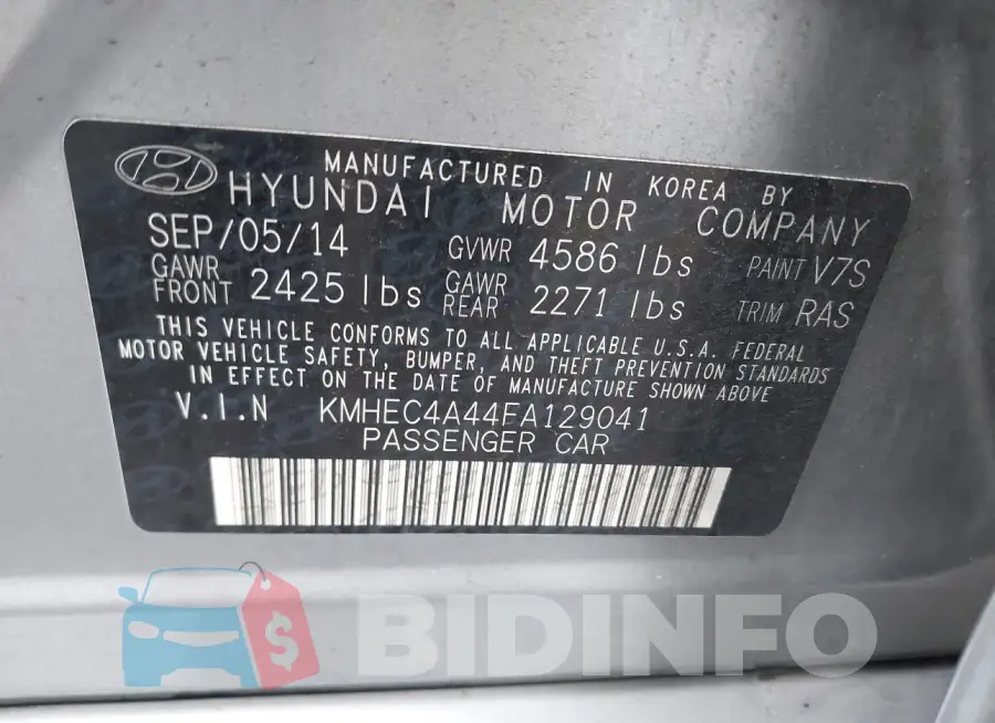 KMHEC4A44FA129041 Photo# 8