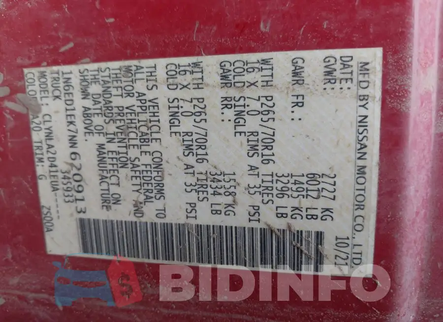 1N6ED1EK7NN620913 Photo# 9